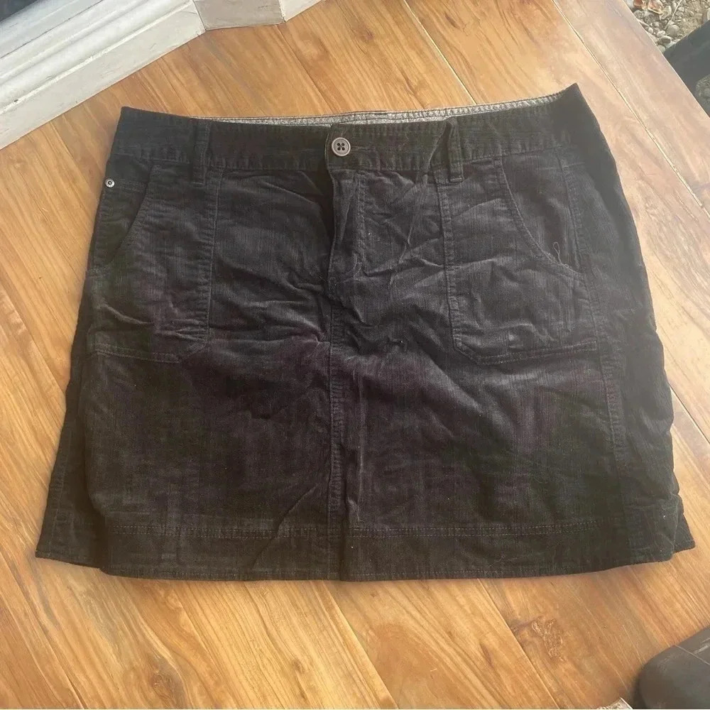 WOOLRICH BLACK GOTH PRIARIE CORDEROY MINI SKIRT PEASANT GYPSY 80'S STYLE 18